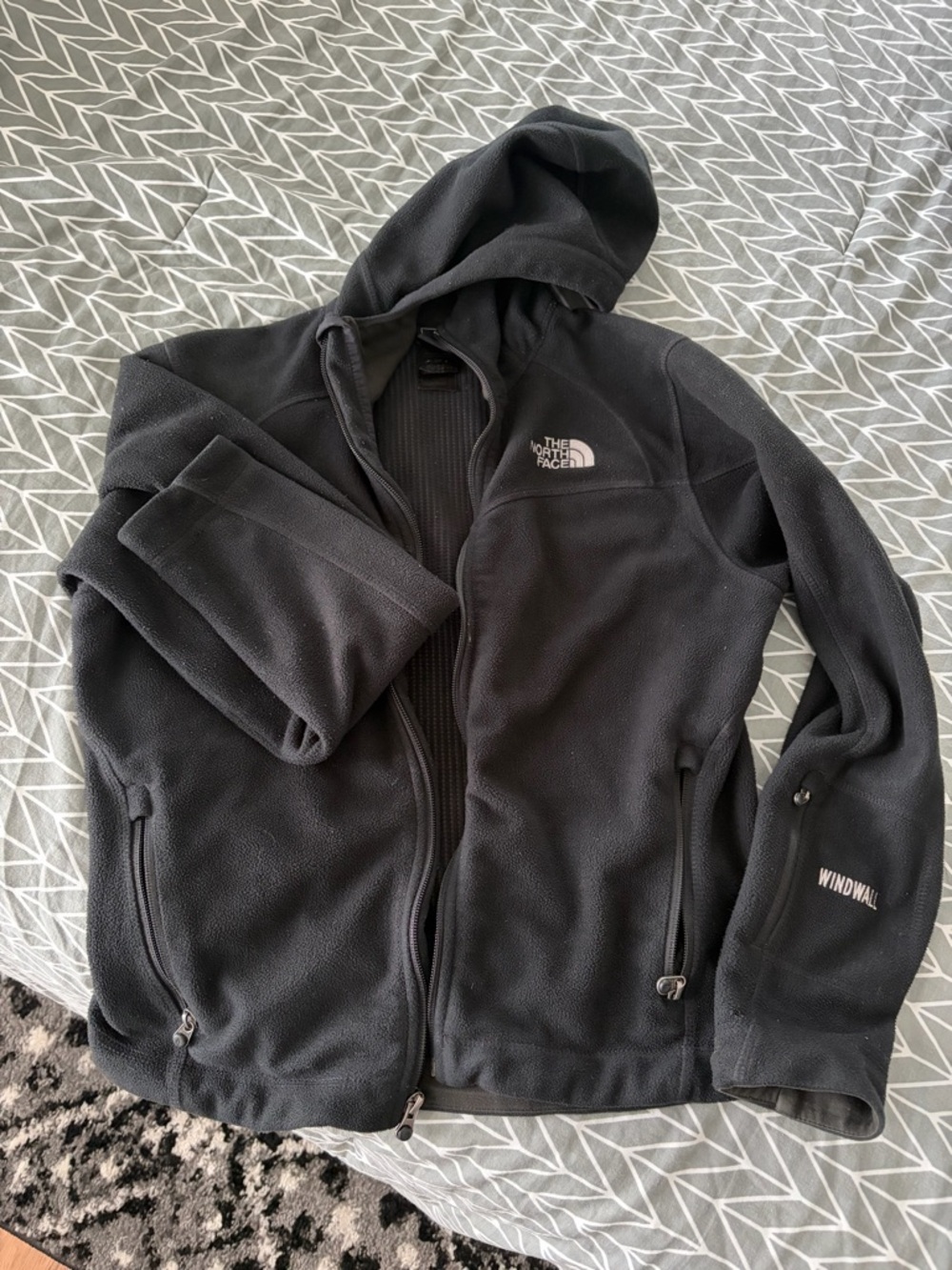 The North Face Black Hooded WindWall Fleece Jacket